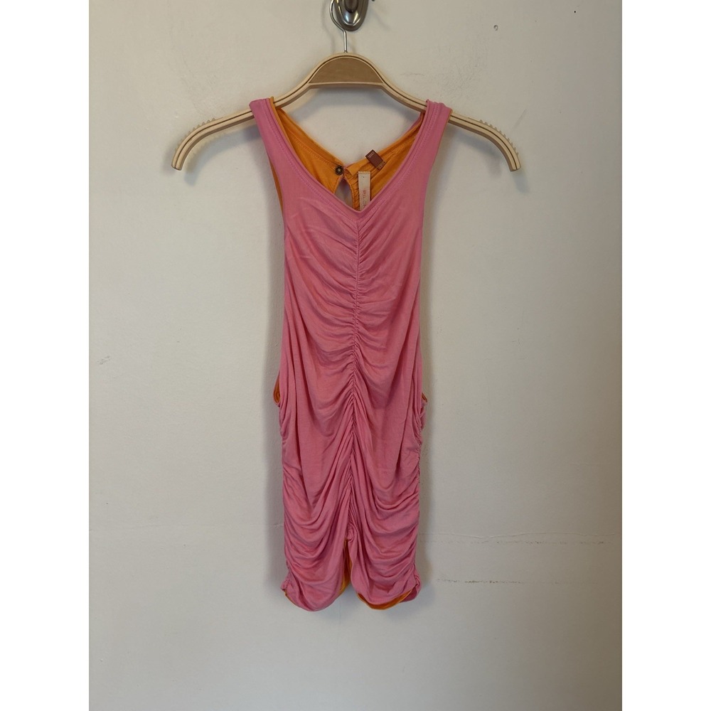 Pilcro Reversible Tank Top Pink Orange Ruched Medium Anthropologie Festival